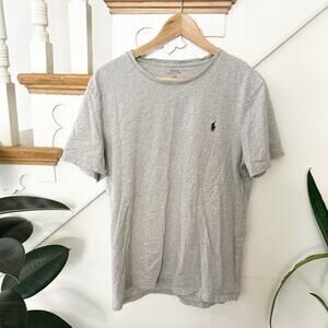 Polo Ralph Lauren Gray Cotton Crewneck T-Shirt Custom Fit Casual Classic Size L